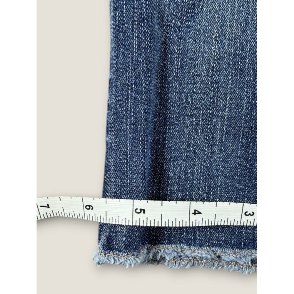 White House Black Market Slim Crop Jeans Blue Raw Hem Size 0 Mid Rise Stretch‎ - Picture 7 of 9
